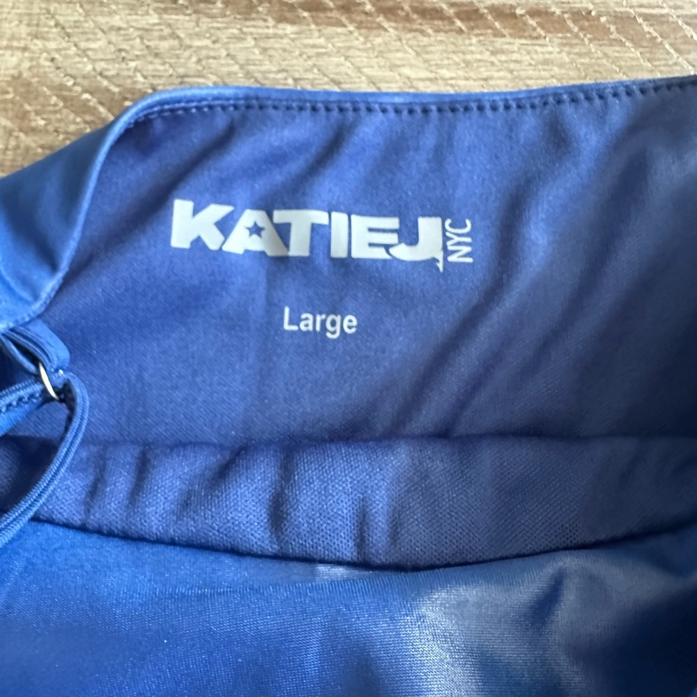 Katie J Large Blue Pleather Dress Worm Once